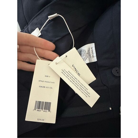 NWT VINCE Soft Tailored black Trouser ankle length pant style VR68621640 Size0 - Picture 4 of 12